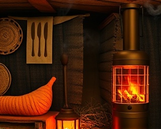 rustic menu template, earthy, utilizing burlap textures and natural motifs, photorealistic, accented by a cozy fireplace casting a warm glow, highly detailed, wisps of smoke curling from a nearby chimney, 10K resolution, autumnal brown and orange hues, rustic lantern lighting, shot with a 105mm macro lens.
